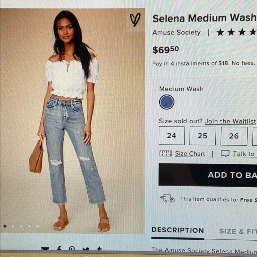 Amuse Society High Waisted Distressed Jeans
